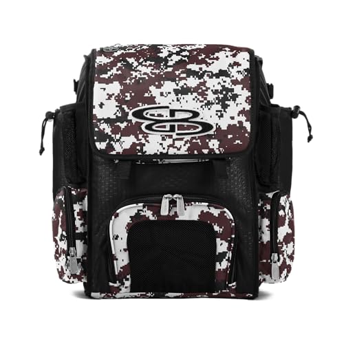 Boombah Mini Superpack Bat Bag Digital Camo Black/Maroon - color: Black/Maroon