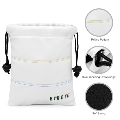 Golf Valuables Pouch, Leather Golf Tee Pouch with Drawstring Closure Golf Ball Tee Handbag Portable Golf Accessories