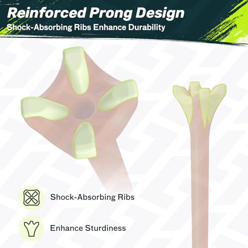 SAPLIZE Upgraded 4-Prong Golf Tees Plastic, 50/100/120/200 Pack (1-1/2", 2-3/4'', 3-1/4"), Engineered to Reduce Friction & Side Spin, Unique Golf Gifts for Golfers - color: Orange (50pcs, 3-1/4")