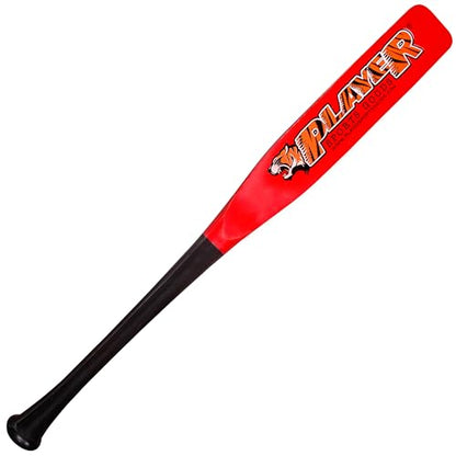 31" High-Grade Pro Maple Flat Half Paddle Training Baseball & Softball Bat in 31"/20 oz/Flat Barrel:2.75" for Professional Players in Black Handle & Red Barrel by Player Sports Goods LLC