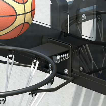 Soozier Wall Mounted Basketball Hoop, Reinforced Shatter Resistant 43" Backboard Basketball Goal Combo Kit with All Weather Net for Outdoor or Indoor Use