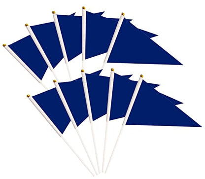 50 Pack Dark Blue Pennant Small Mini On Sticks,Hand Held Solid Dark Blue Pennant Graffiti Flag,Party Events Celebration,School,Grand Opening,Kids Birthday,Sports Clubs,Flower Pot - color: Dark Blue