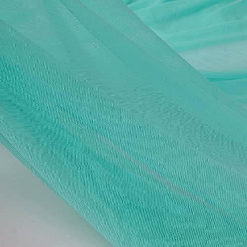 Superfine 4-Way Stretch Net Fabric Nylon Spandex Power Mesh Lightweight Sheer 60" Wide, a Continuous 5 Yards (Aqua) - color: Aqua