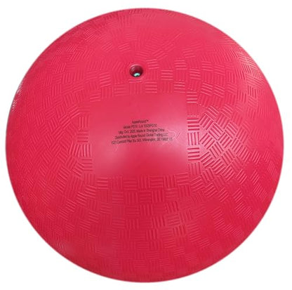 AppleRound 10-inch Playground Ball with Air Pump - Dodgeball, Handball, Kick Ball for Camps and Schools (Red)