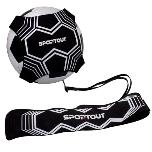 Sportout Volleyball/Soccer Training Equipment, Solo Trainer, Adjustable Waist Belt for Kids & Adults - color: White