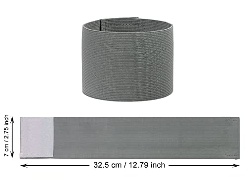 ONLYKXY 3PCS Captain Armbands 7x32.5CM/2.75x12.79inch Adjustable Leader Armband Team Sport Armband for Soccer Basketball Volleyball School Team Competition Coach Players Wrist Arm Bands - color: Grey