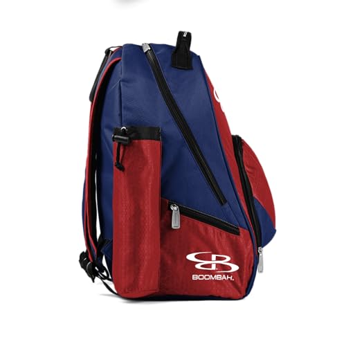 Boombah Tyro Baseball/Softball Bat Backpack - 20" x 15" x 10" - Holds 2 Bats up to Barrel Size of 2-5/8" - color: Royal Blue/Red_C23