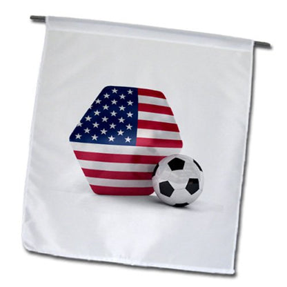 3dRose fl_181919_1 USA Soccer Ball Garden Flag, 12 by 18-Inch
