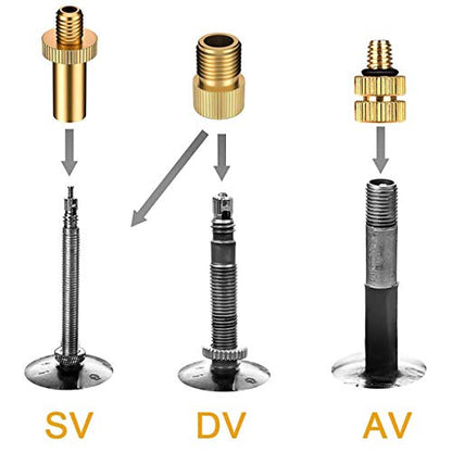HDNNC Bicycle Valve Adapter DV AV SV Converter, Ball Pump Needle, Inflation Needle, Air Pump Needle Set for All Bike, Sports Ball and Inflatable Equipment 10PCS