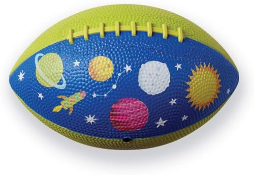 Crocodile Creek Football for Kids Ages 3 and Up - Inflatable Ball for Flag Football Games and Outdoor Sports - Made from Rubber - Solar System - 8-inch Length - color: Solar System, size: 8 inch