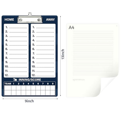 WISYOK Double-Sided Dry Erase Baseball Clipboard for Coaches, Baseball Coaching Lineup Board with Marker Deep Blue - style: Baseball Deep Blue