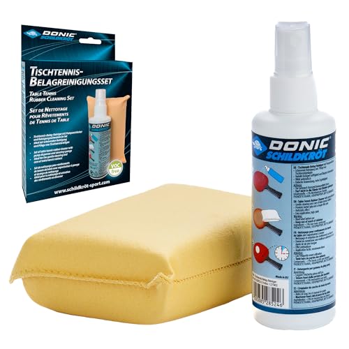 Donic-Schildkroet Donic-Schildkröt Kit for Table Tennis, 100 ml Foam in a Pump Sprayer Plus a Cleaning Sponge, for Refreshing Bat Coatings, 828529