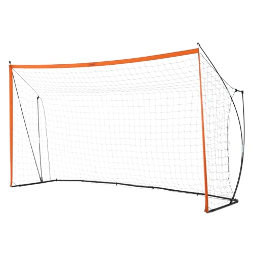 VEVOR Portable Soccer Goal, 12 x 6 ft Large Practice Soccer Net, Steel Fiberglass Structure Training Goal Set with Carry Bag, All-Weather Outdoor Use, for Backyards, Parks, School Fields - style: Fiberglass Rod Triangle