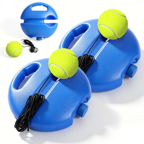 Tennis Ball Training Baseboard, Portable Solo Tennis Trainer Set, Tennis Practice Training Tool, Tennis Rebounder, Tennis Trainer with String for Adult Kids an Beginners