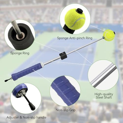 Tennis Swing & Serve Trainer, Retractable Click Feedback Training Tool, Improve Rhythm and Fluidity of Serve, Forehand, Backhand, Smash, Slice, Warm Up Stick for Indoor & Outdoor Practice