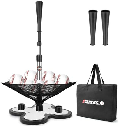 Heavy Duty Baseball and Softball Portable Baseball Tee.10lb Heavy Weight Base. Professional Hitting Tee for Baseball/Softball. Easy Height Adjustment (23"-45") - color: 3 Position with Net