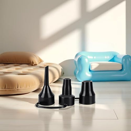 Black Air Pump Replacement Nozzles, Plastic Pump Nozzles, 3 Sizes Inflatable Pump Nozzles Head, Air Pump Inflator Adaptor Accessory for Partial Air Bed, Air Mattress Accessories
