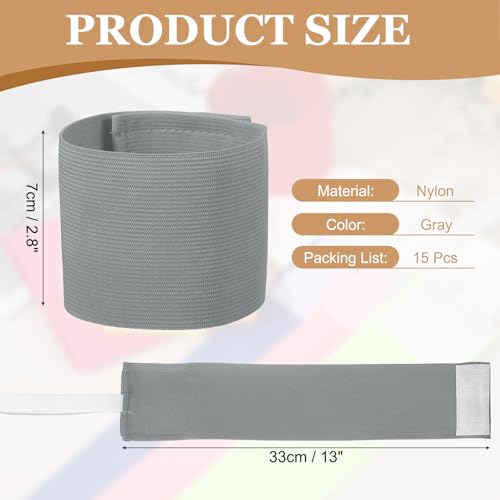 Captain Armbands, Adjustable Leader Arm Bands for Soccer Elastic Team Sport Arm Band-Fitting for Football/Volleyball/Rugby - color: Gray