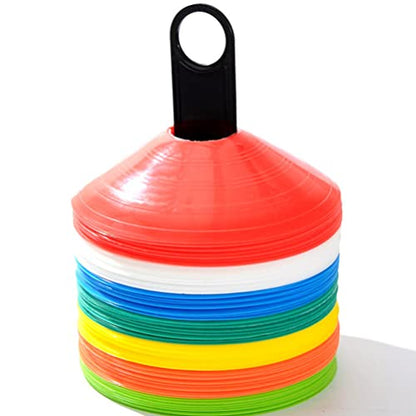 10Pcs Handy Soccer Drill Agility Training Marker Disc Cone Holder Carrier Football Field Cone Markers for Training Football Kid Sports Equipment (Black-10PCS)