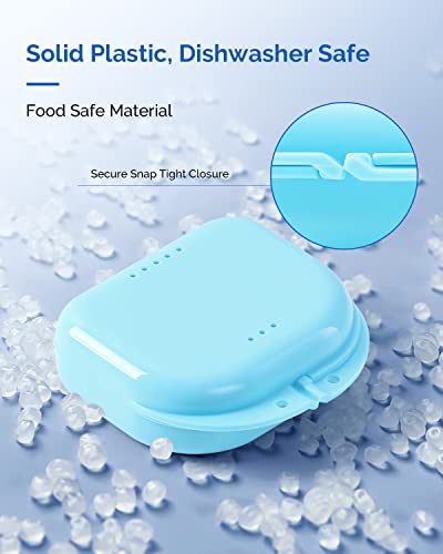 JMU Retainer Case with Vent Holes, Orthodontic Storage Case, Travel Box for Aligner & Mouth Guard (2 Pcs, Pink and Blue) - color: Blue/Pink