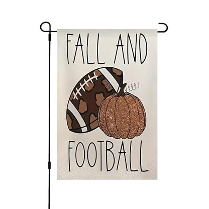 Garden Flag 12x18 Inch Double Sided Fall and Football Pumpkin Sports Design Weatherproof Patriotic USA Flag for Outdoor Yard Lawn Decoration