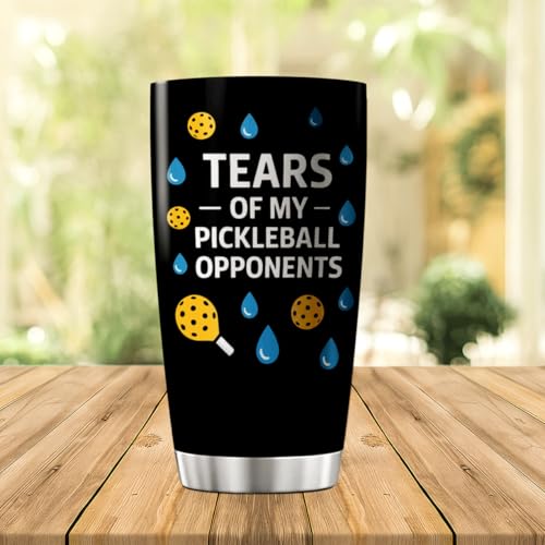 CUBICER Tears Of My Pickleball Opponents Design 20 Oz Stainless Steel Tumbler For Players And Sports Lovers Mug Bottle Insulated Hot Cool Heat Drink Coffee Iced Travel - color: Pickleball Humor 4N