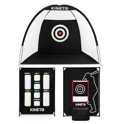 Kineto Training Set – Golf Swing Net, 8-Zone Chipping Target, Baseball Pitch Trainer – Durable, Portable, Tool-Free net for Backyard or Indoor use - size: all in one