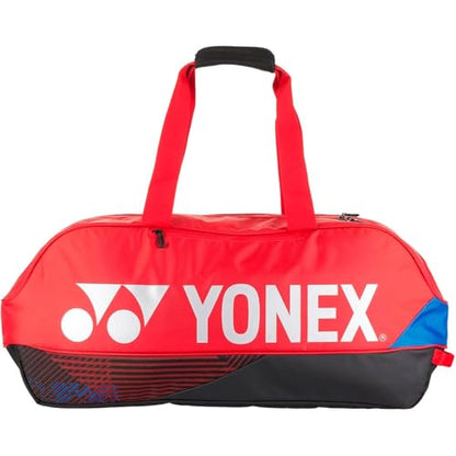 YONEX Pro Tournament Bag | Durable Lightweight Functional Breathable Multi-Compartment Tennis & Badminton Bag for Sport Gear - color: Scarlet