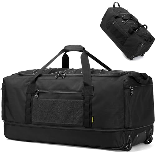 170L Extra Large Baseball Bag with Wheels Gym Duffle Softball Catchers Coach Team Equipment Bags Collapsible Rolling Travel Duffel Bat Gear Bag for Hockey Basketball Football Volleyball Soccer - color: Black