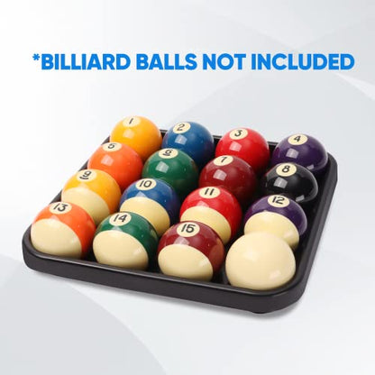 GSE Games & Sports Expert Black Plastic Pool Ball Carrying Tray, Billiard Ball Storage Tray for 16 Balls Full Set Regulation Size Billiard Balls