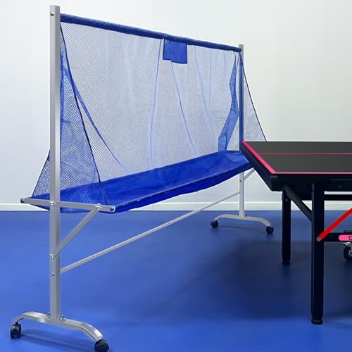Upgraded Ping Pong Ball Catcher Net, Gyms/Community/School/Club/Training Grounds Table Tennis Ball Collecting Net with Fittings, Professional Table Tennis Return/Practice Net, Blue - color: Style 2