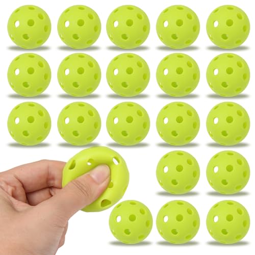 6/20/40 PCS Mini Pickleballs (Diameter 42mm) Soft Eva Anti-Crack Hollow Quiet Training Pickle Balls Great for Pickleball Drills Green