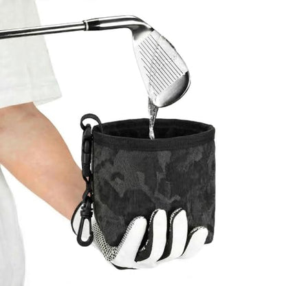Golf Club & Ball Cleaner Bag, Portable Golf Club Cleaning Pouch with Waterproof Liner & Clip, Reusable Golf Cleaning Accessory for Golf Bags