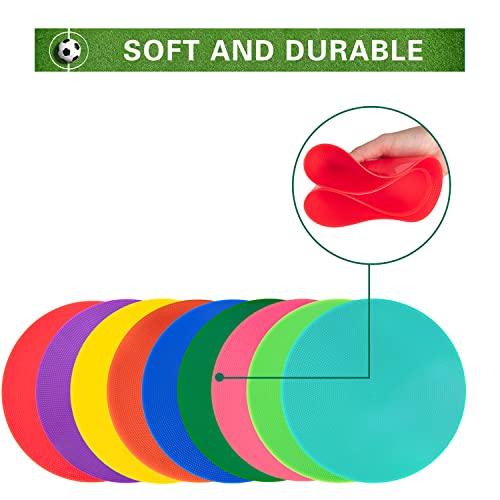 Spot Markers 9 Inch 10 Inch Non Slip Rubber Floor Markers Flat Field Cones Poly Dots for Soccer Basketball Sports Speed Agility Training and Drills - style: 9inch 18pcs