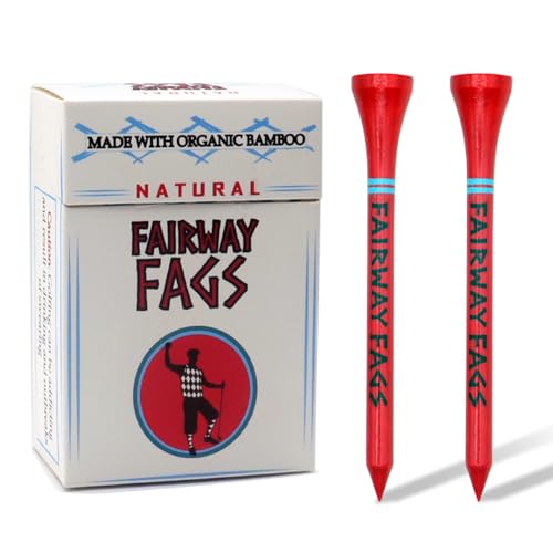 Bamboo Golf Tee Caddy - Funny Cigarette-Style Box, Durable 2 3/4" Biodegradable Wooden Golf Tees, Novelty Golf Gift for Men & Women, Wood Golf Tees 2 3/4 Inch - size: 1 Pack