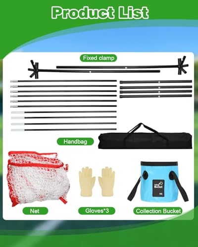 Portable Tennis & Pickleball Recovery System Net, 6 x 7ft Portable Polyester Mesh and Fiberglass Frame, Ball Recycling Net for Tennis Ball Machine, Collapsible Pickleball Trainer for Indoor/Outdoor