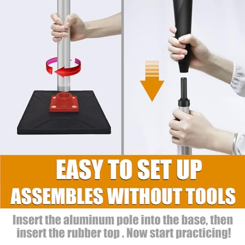LOMGWAYS Baseball/Softball Batting Tee-Height Adjustable Premium Portable Baseball Tee with Removable Rubber Top and Heavy-Duty Base for All Ages - style: Silver 25"-47"