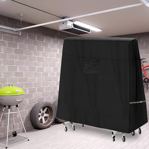 Ping Pong Table Cover Outdoor Waterproof, 600D Oxford Fabric Table Tennis Cover Indoor & Outdoor Fits Universal 9x5 FT Tables Folding & Flat Tables with Paddles Organize Bag