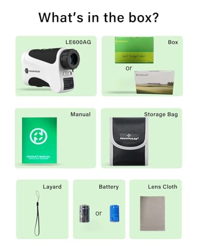 PEAKPULSE Golf Range Finder 650 Yards RangeFinder Golfing High Clarity Display 6X Magnification 0.5 Yard Accuracy Pin Seeker Easy to Use(No Magnet) - color: LE600AG(Slope)
