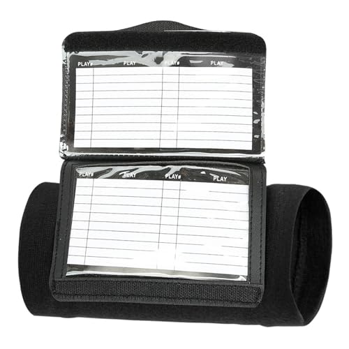 Quarterback Play Wristbands Card Holder Wristbands for Teen Adult Tackle Touch Accessories - color: Black