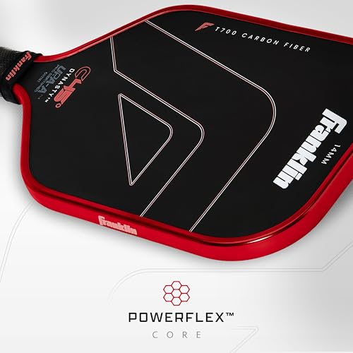 Franklin Sports PRO Pickleball Paddles – C45 Carbon Fiber Series - Official USAP + UPA Approved – Pro Player Design - color: Dynasty |Electric Red, size: 14 mm