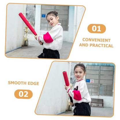 GALPADA Portable EVA Baseball Bat Red Plastic Training Stick Lightweight for Indoor Outdoor Youth Sports Practice