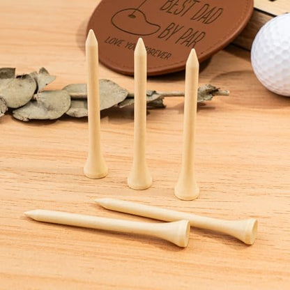 Best Dad by Par - Personalized Wooden Golf Tee Holder, Fathers Day & Birthday Gift for Coach, Grandpa, Uncle - color: Brown-(For Dad)
