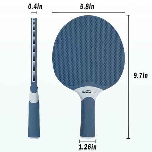 Senston Table Tennis Rackets Set, Professional Table Tennis Racket with 3 Balls, Composite Rubber Ping Pong Paddle Set - color: Indigo