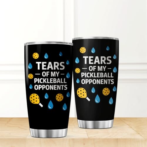 CUBICER Tears Of My Pickleball Opponents Design 20 Oz Stainless Steel Tumbler For Players And Sports Lovers Mug Bottle Insulated Hot Cool Heat Drink Coffee Iced Travel - color: Pickleball Humor 4N