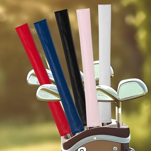 Golf Alignment Stick Cover Premium Leather Perfect Cover for Alignment Sticks Classic Blank Direction Rod Design Alignment Sticks Holder Golf Club Protector Holds 2 Sticks. - color: Pink