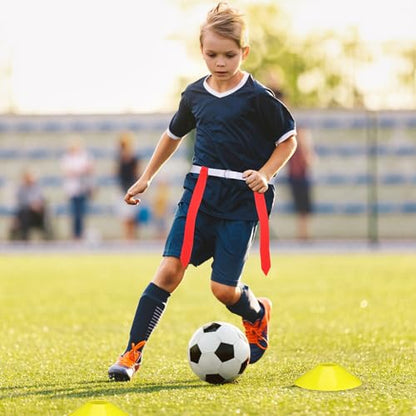 Happyyami Flag Football Set Belts Cones 16-piece Training Kit Football Flags for Boys and Girls Soccer Equipment for Boys and Girls