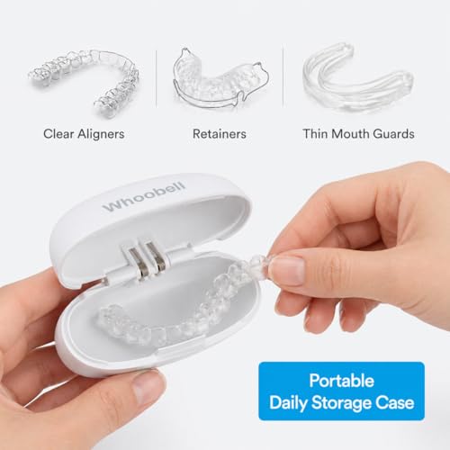 Retainer Case with Vent Holes, Slim Travel Aligner Holder for Retainers and Thin Mouth Guards, Milky White
