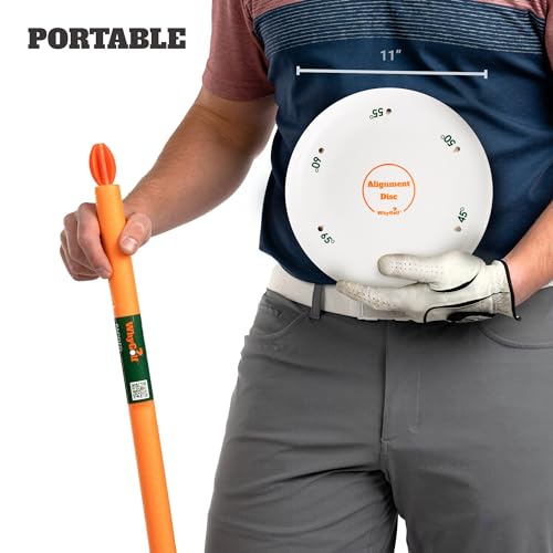 WHYGOLF Alignment Discs & Padded Golf Alignment Rods – Versatile Golf Training Aid for Swing Plane, Path, Posture & Setup – Easily Adjust Angles for Better Accuracy - style: Alignment Discs