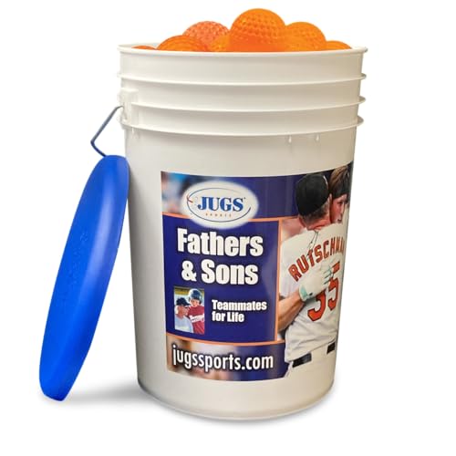 Bucket of Maximum Velocity, Light-Weight Sting-Free® Practice Baseballs (4 Dozen)—This 3.5 oz. practice baseball was designed for advanced batting practice—adding up to 5 mph to your batting practice.